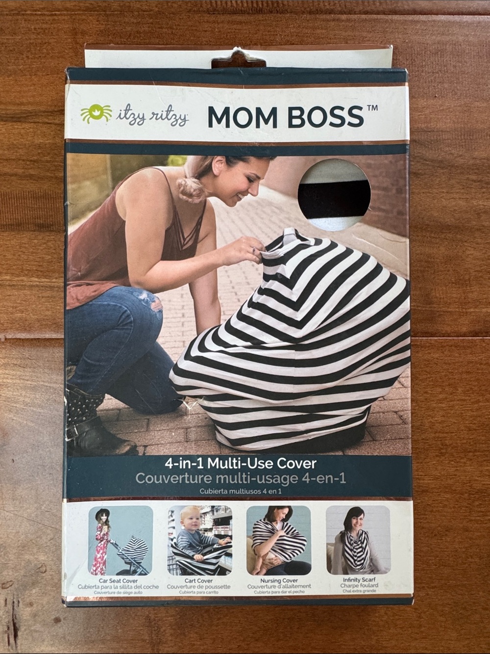 Itzy Ritzy Black & White Stripe 4-in-1 Multi-Use Cover (NWT)